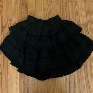 aerie black rock and ruffle mini skirt in size xxs/ttp